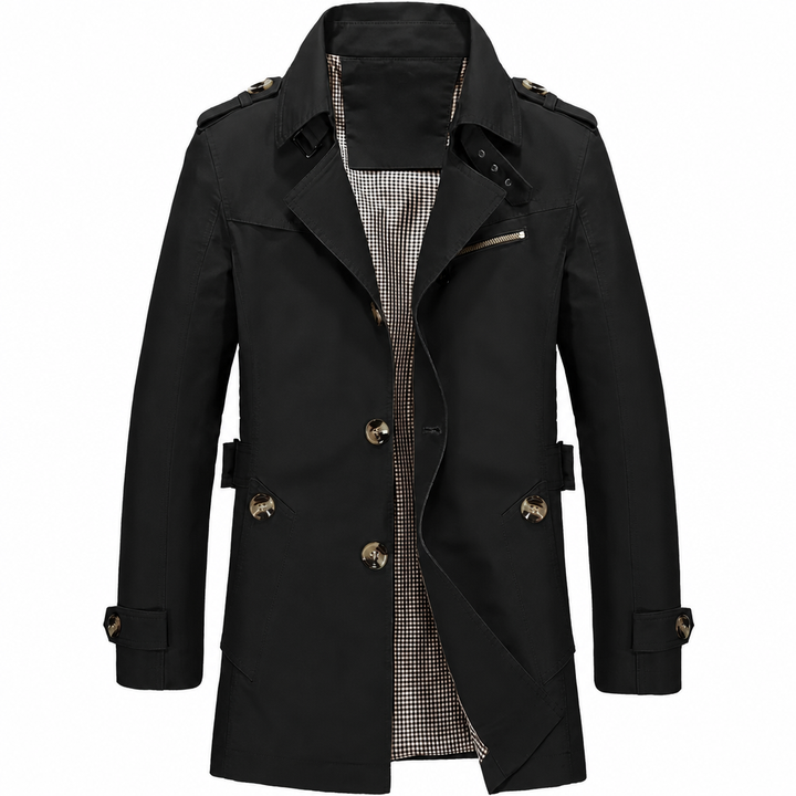 Alpaslan - Cappotto Con Collo a V e Chiusura Con Bottoni