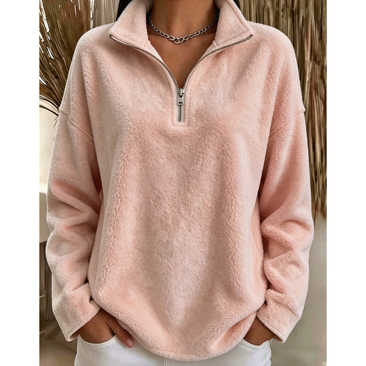 Akino - Maglione in Pile con Mezza zip e Collo