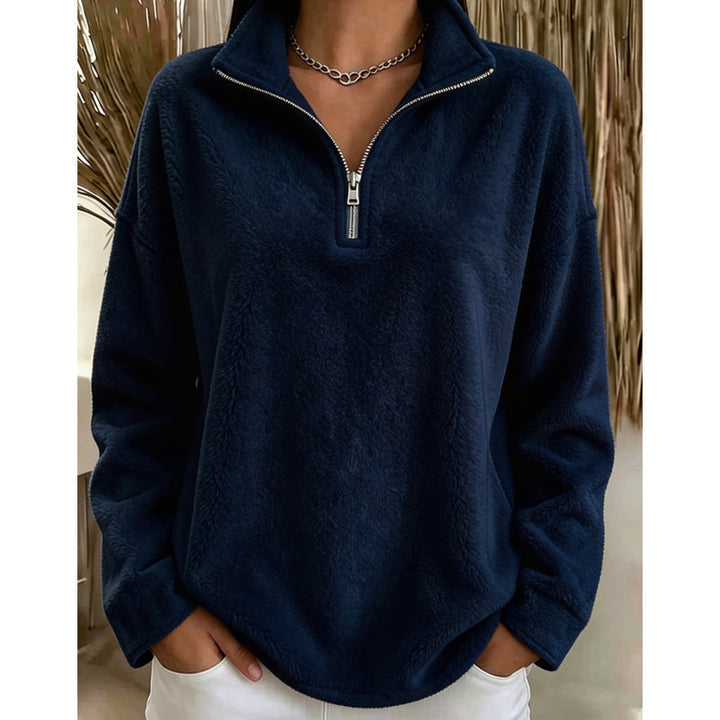 Akino - Maglione in Pile con Mezza zip e Collo