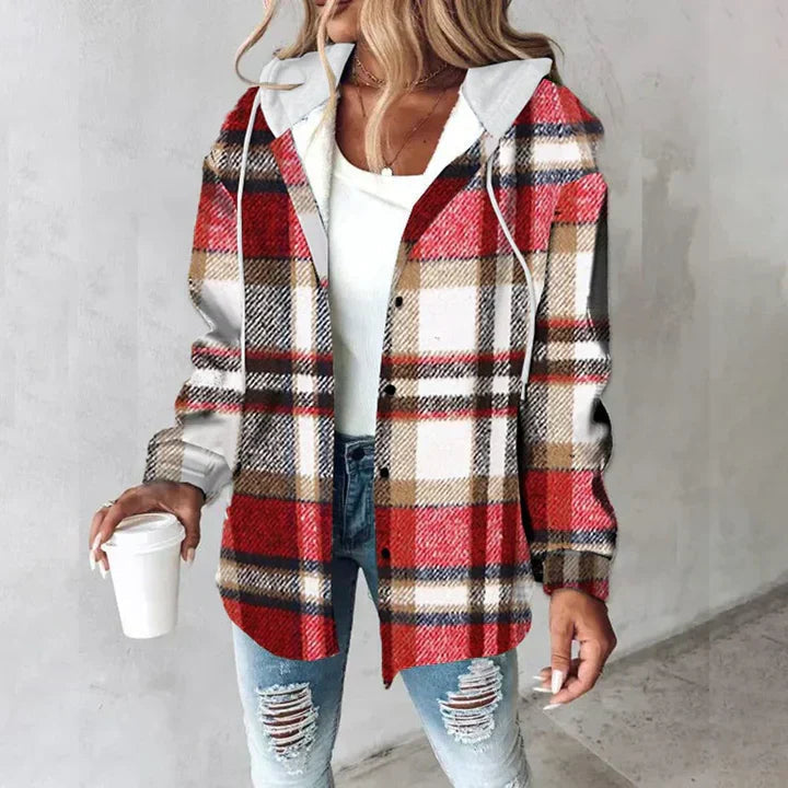 Gaynor - Giacca Con Motivo a Quadri e Cappuccio Con Coulisse