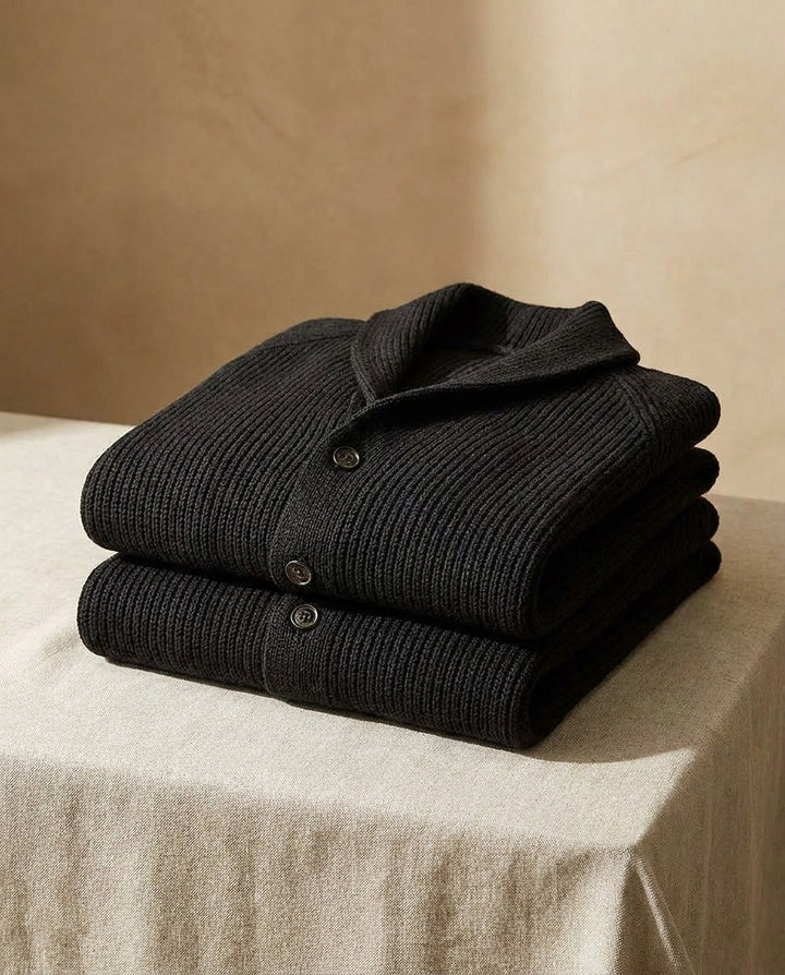 Jirri - Cardigan in Maglia Con Collo a Scialle E Abbottonatura