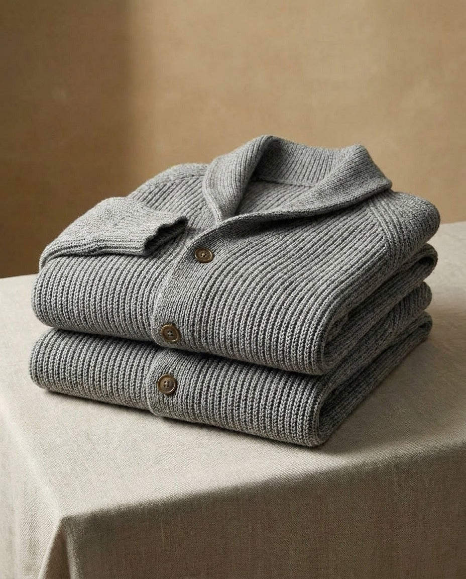 Jirri - Cardigan in Maglia Con Collo a Scialle E Abbottonatura