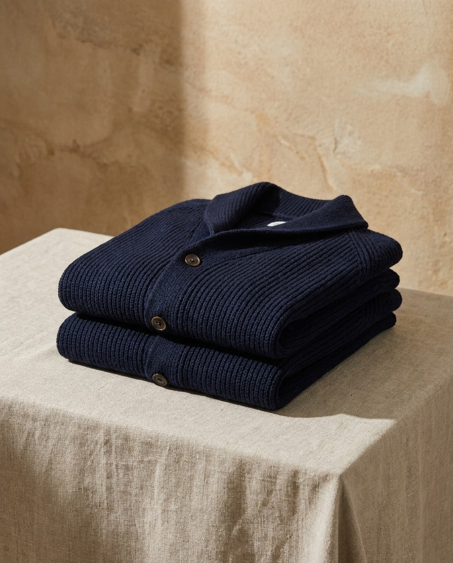 Jirri - Cardigan in Maglia Con Collo a Scialle E Abbottonatura