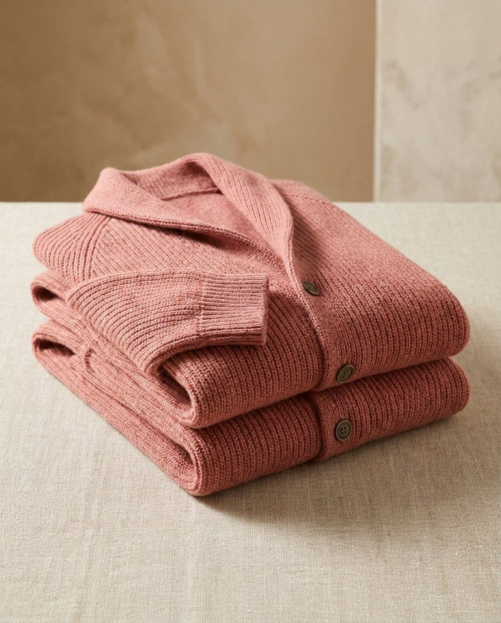 Jirri - Cardigan in Maglia Con Collo a Scialle E Abbottonatura