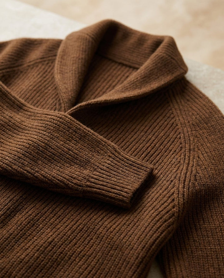 Jirri - Cardigan in Maglia Con Collo a Scialle E Abbottonatura