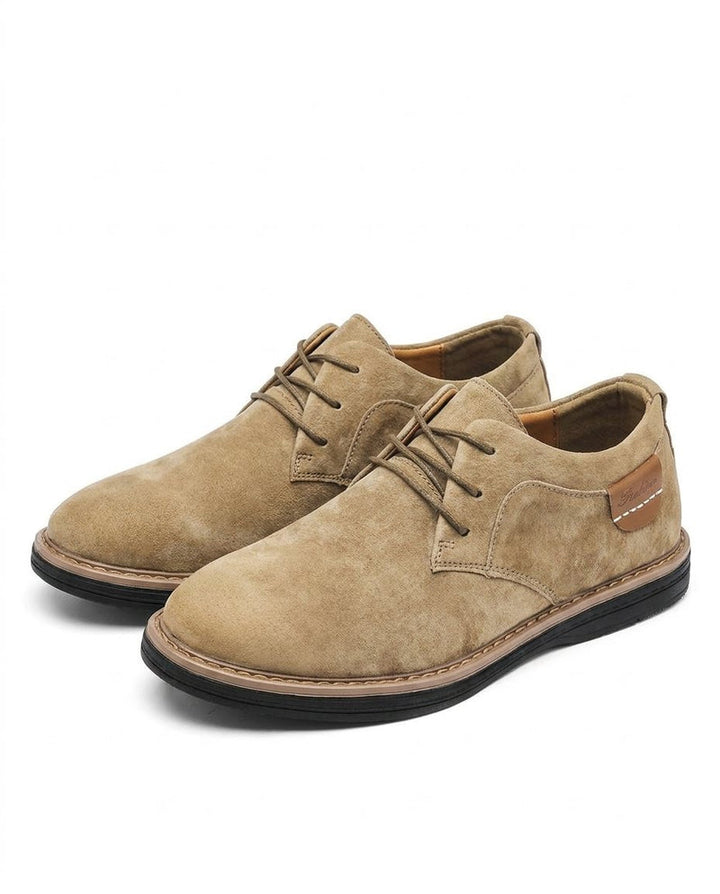 Erling - Scarpe Stringate in Pelle Scamosciata Con Cuciture a Contrasto