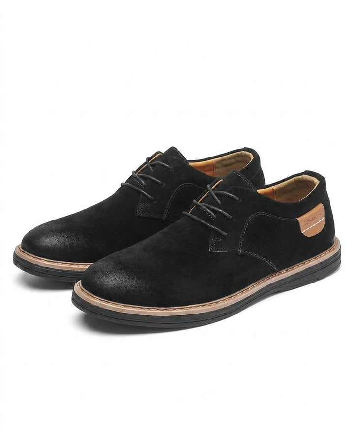 Erling - Scarpe Stringate in Pelle Scamosciata Con Cuciture a Contrasto